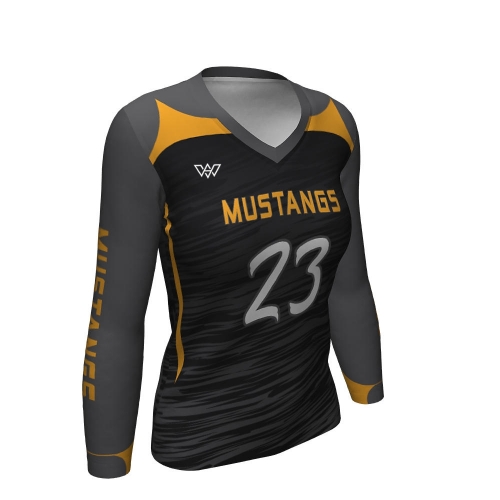 Custom Women Semi-Fitted Long Sleeve Volleyball Jersey