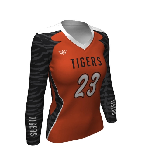 Custom Women Semi-Fitted Long Sleeve Volleyball Jersey
