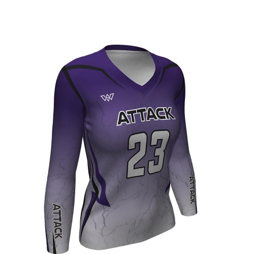 Custom Women Semi-Fitted Long Sleeve Volleyball Jersey